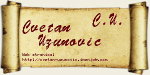 Cvetan Uzunović vizit kartica